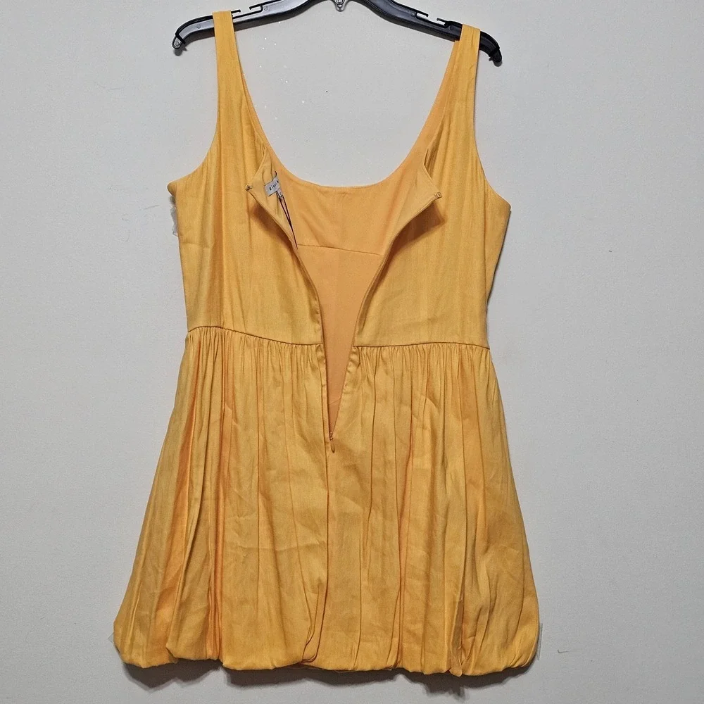 Gianni Bini Dress‎ Size 4 Yellow Linen Blend Mini Shift Sleeveless Lined 226-422